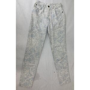 Vintage Union Bay 80s 90s Jeans Squiggle Doodle Print Hong Kong Denim Size 7
